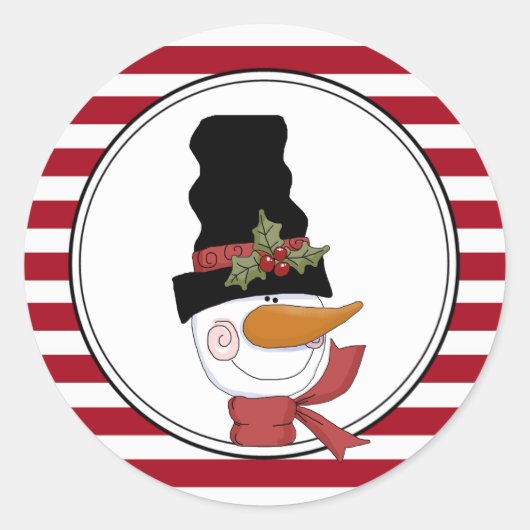 Country Snowman Vakantie Envelop Seals Stickers (Voorkant)