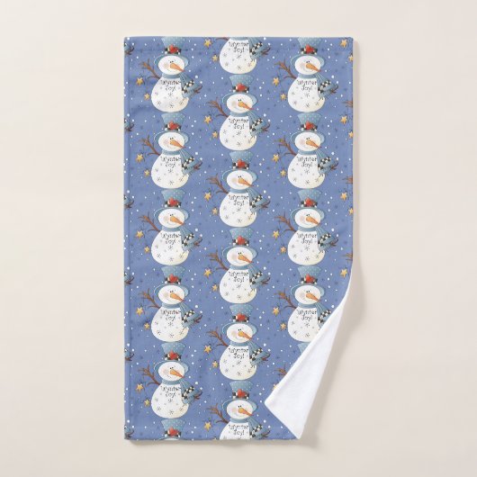 Country Snowman Winter Joy Badhanddoek set Bad Handdoek (Handdoek)