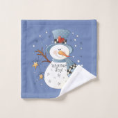 Country Snowman Winter Joy Badhanddoek set Bad Handdoek (Wasdoekje)