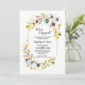 Country Spring Floral Engagement Party Kaart (Staand voorkant)