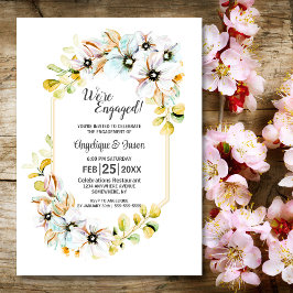Country Spring Floral Engagement Party Kaart