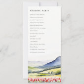 Country Spring Floral Landschap Trouwprogramma Kaart (Achterkant)