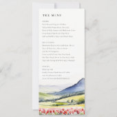 Country Spring Floral Landschap Wedding Menu Kaart (Voorkant)