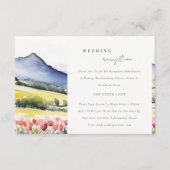 Country Spring Floral Landschap Wedding Receptie Informatiekaartje (Voorkant)