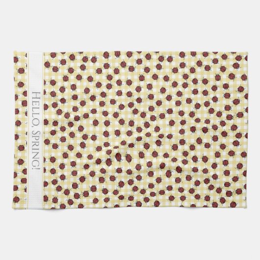 country spring lieveheersbeestjespatroon theedoek (Horizontaal)