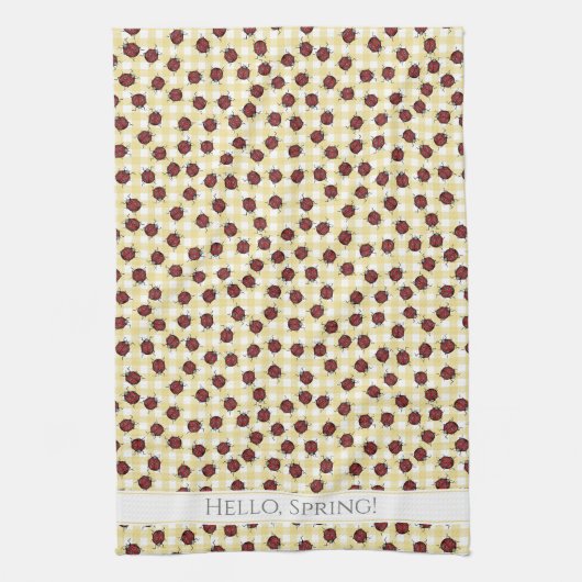 country spring lieveheersbeestjespatroon theedoek (Verticaal)