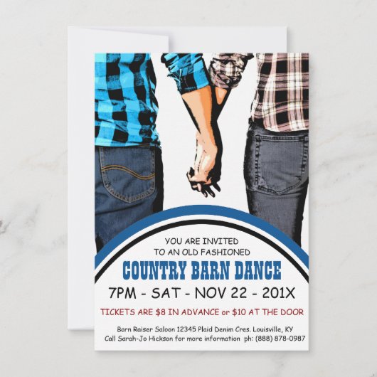 Country Square Dance Advertisation Kaart (Voorkant)