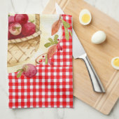 Country Style Apple Oogst met Gingham Theedoek (Quarter Fold)