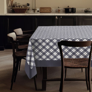 Country Style Blauw Check Tafelkleed voor Rustiek