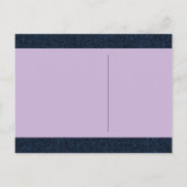Country Style Denim Blauw en Paarse Save the Date Aankondigingskaart (Achterkant)