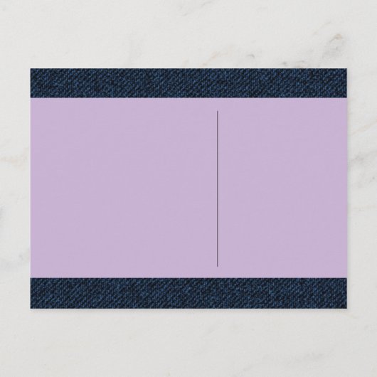 Country Style Denim Blauw en Paarse Save the Date Aankondigingskaart (Achterkant)