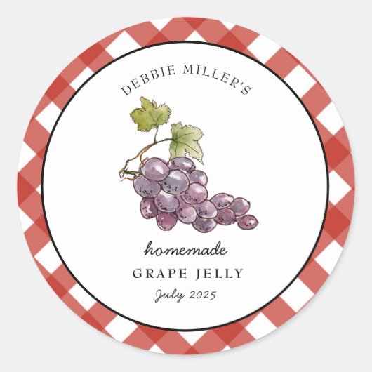 Country style Grape Jelly Canning jar label  (Voorkant)