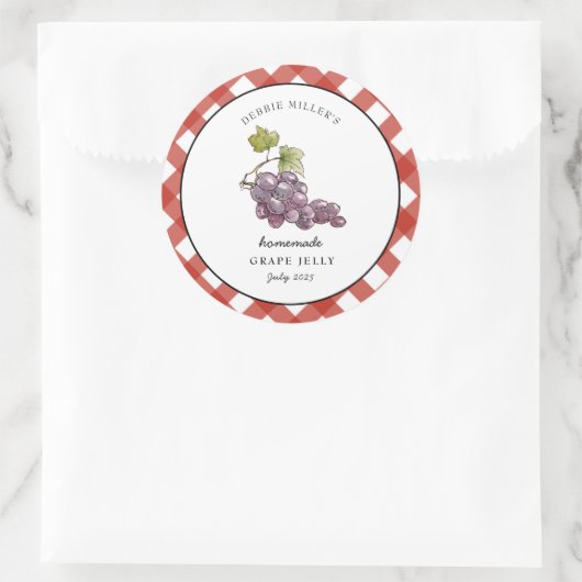 Country style Grape Jelly Canning jar label  (Tas)