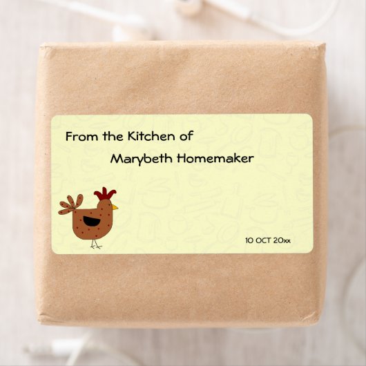 Country Style Kip Design Zelfgemaakt eten Etiket (Insitu)