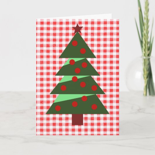 Country Style Nostalgische Kerstboom Art Kaart (Voorkant)
