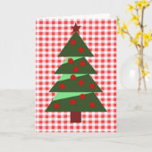 Country Style Nostalgische Kerstboom Art Kaart (Gele Bloem)