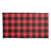 Country Style Red & Black Buffalo Plaid Red Star Kussensloop (Achterkant-Rechts)