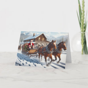 Country-style Santa Christmas wenskaarten Feestdagen Kaart