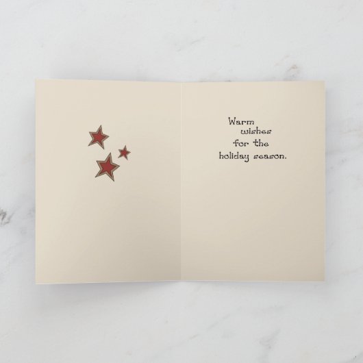 Country Style Sneeuwman in zwart Pet Kerst Kaart (Binnen)