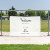 Country Style Welcome To Our Wedding Hanging Spandoek (Insitu)