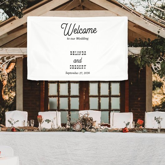 Country Style Welcome To Our Wedding Hanging Spandoek