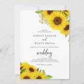 Country Sunflower Foto Weddenschap Kaart (Voorkant)
