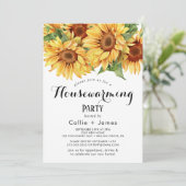 Country Sunflower Housewarming Uitnodiging (Staand voorkant)