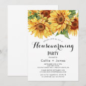 Country Sunflower Housewarming Uitnodiging (Voorkant / Achterkant)