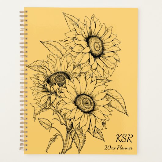 Country Sunflower Illustration Planner (Voorkant)