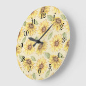 Country Sunflower Meadow Design Wall Clock Grote Klok (Hoek)