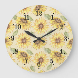 Country Sunflower Meadow Design Wall Clock Grote Klok