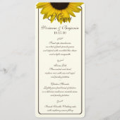 Country Sunflower Menu Card (Voorkant)