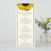 Country Sunflower Menu Card (Staand voorkant)