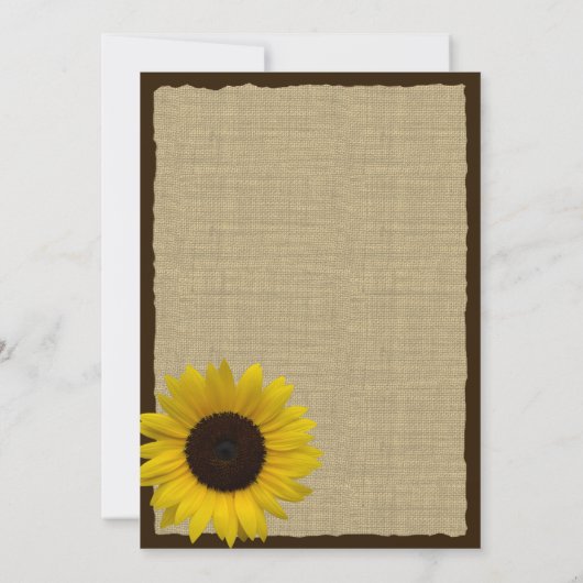 Country Sunflower repetitie diner Kaart (Achterkant)