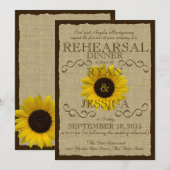 Country Sunflower repetitie diner Kaart (Voorkant / Achterkant)