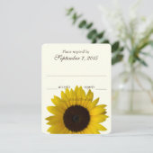 Country Sunflower Response Card RSVP Kaartje (Staand voorkant)