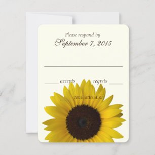 Country Sunflower Response Card RSVP Kaartje