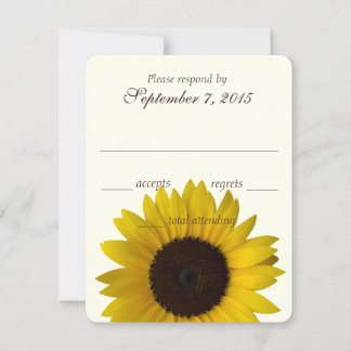 Country Sunflower Response Card RSVP Kaartje