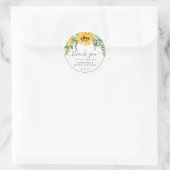 Country Sunflower Script Dank Je Bruidsdouche Ronde Sticker (Tas)
