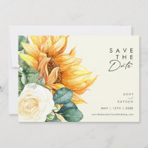 Country Sunflower Script Horizontaal lichtgeel Save The Date