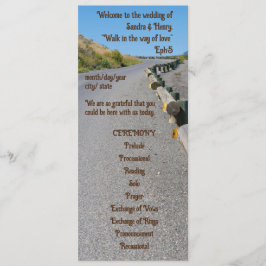 Country Sunflower Westerse Huwelijksprogramma Programmakaart