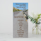 Country Sunflower Westerse Huwelijksprogramma  Programmakaart (Staand voorkant)