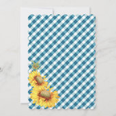 Country Sunflowers Gingham Check Boy Baby shower Kaart (Achterkant)