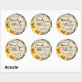 Country Sunflowers Rustic Wood Thank You Label (Vel)