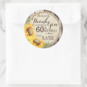 Country Sunflowers Rustic Wood Thank You Label (Tas)