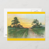Country Sunset Nieuwjaarswensen Feestdagenkaart (Voorkant / Achterkant)