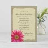Country Sunshine Pink Daisy repetitie diner Kaart (Staand voorkant)