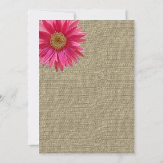 Country Sunshine Pink Daisy repetitie diner Kaart (Achterkant)