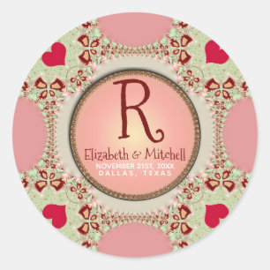 Country Sweethearts Monogram Ronde Sticker