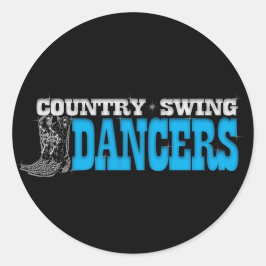 Country Swing Dansers Venster Decal Ronde Sticker (Voorkant)